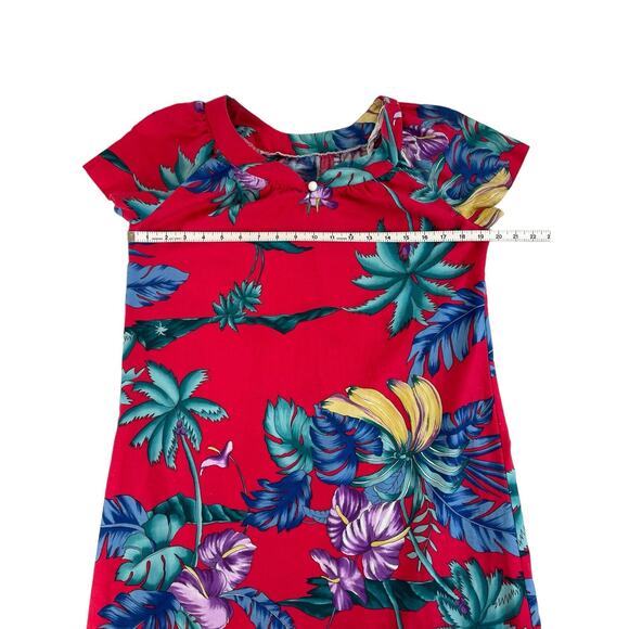 Vintage Hilo Hattie Dress Womens Small Hawaii Hawaiian Floral Red Made USA Beach - Picture 7 of 10